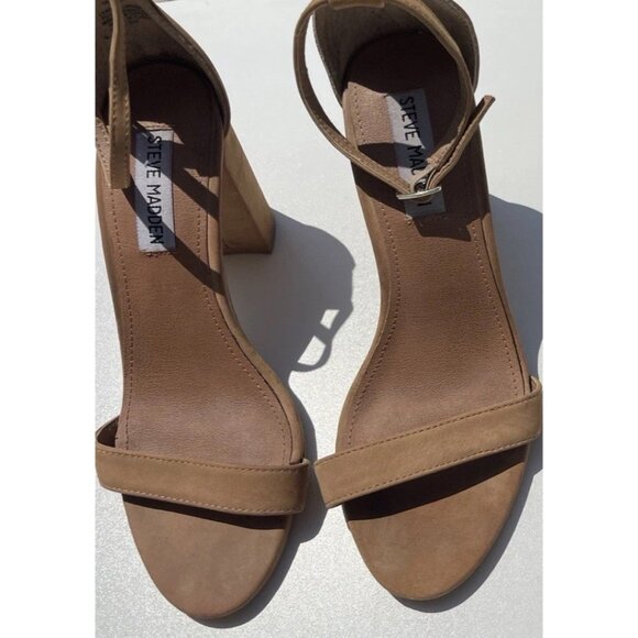 Steve Madden Declair Women’s sz 7 heels Tan Brown Leather - Picture 2 of 13